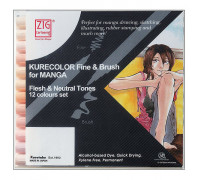 Μαρκαδόροι Σετ 12τεμ Kurecolor Manga Flesh Tones Kuretake