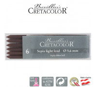 Μύτη 5,6mm Sepia Light Dry 6τεμ Cretacolor