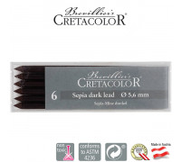 Μύτη 5,6mm Sepia Dark Dry 6τεμ Cretacolor