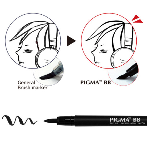 Μαρκαδόρος Pigma Pen Brush Black BB Sakura Μαρκαδόρος Pigma Pen Brush Black BB Sakura