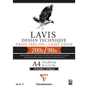 Μπλοκ Lavis 21x29,7cm 200g 10φυλλο Clairefontaine Rhodia