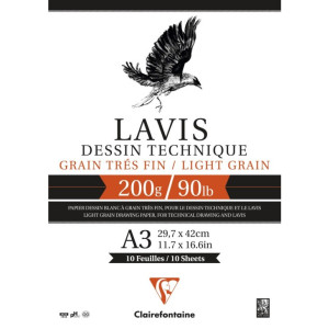 Μπλοκ Lavis 29,7x42cm 200g 10φυλλο Clairefontaine Rhodia
