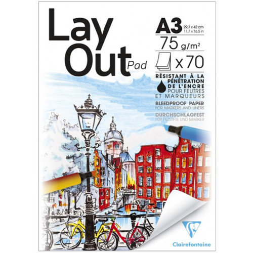 Μπλοκ Marker Lay Out A3 29,7x42cm 75g 70φ. Clairefontaine Rhodia Μπλοκ Marker Lay Out A3 29,7x42cm 75g 70φ. Clairefontaine Rhodia