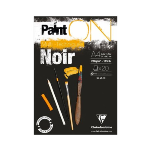 Μπλοκ Mixed Media Paint`ON Black 21x29,7cm 20φ 250g Clairefontaine Μπλοκ Mixed Media Paint`ON Black 21x29,7cm 20φ 250g Clairefontaine