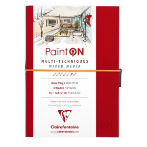 Book Mixed Media Paint`ON 14,8x21cm 32φ Blanc 250g Clairefontaine