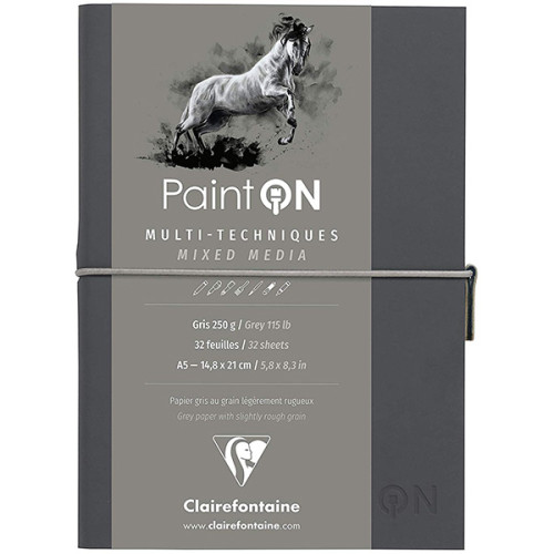 Book Mixed Media Paint`ON Gray 14,8x21cm 32φ 250g Clairefontaine Book Mixed Media Paint`ON Gray 14,8x21cm 32φ 250g Clairefontaine