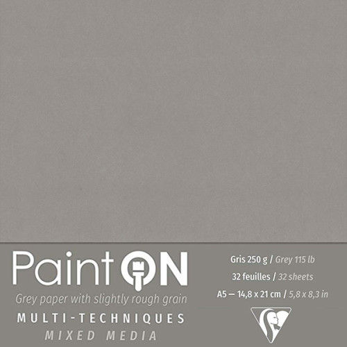 Book Mixed Media Paint`ON Gray 14,8x21cm 32φ 250g Clairefontaine Book Mixed Media Paint`ON Gray 14,8x21cm 32φ 250g Clairefontaine