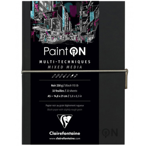 Book Mixed Media Paint`ON Black 14,8x21cm 20φ 250g Clairefontaine Book Mixed Media Paint`ON Black 14,8x21cm 20φ 250g Clairefontaine