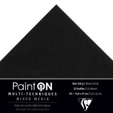 Book Mixed Media Paint`ON Black 14,8x21cm 20φ 250g Clairefontaine Book Mixed Media Paint`ON Black 14,8x21cm 20φ 250g Clairefontaine