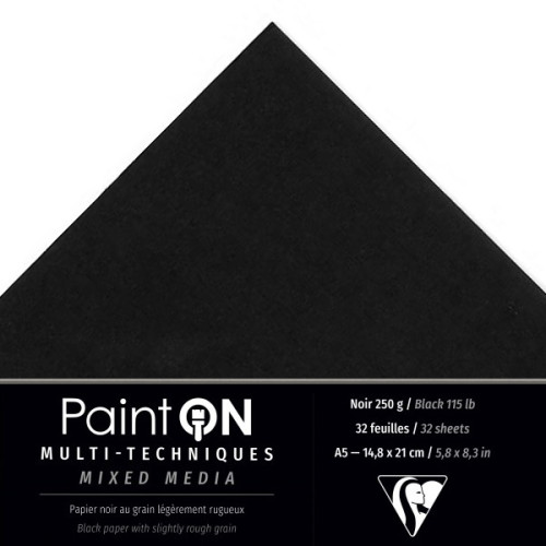 Book Mixed Media Paint`ON Black 14,8x21cm 20φ 250g Clairefontaine Book Mixed Media Paint`ON Black 14,8x21cm 20φ 250g Clairefontaine