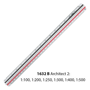 Κλιμακόμετρο 30cm (1:100 1:200 1:250 1:300 1:400 1:500)