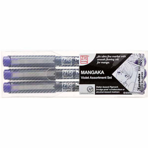 Μαρκαδόροι Σετ 3τεμ Mangaka 01-05-08 Violet 085 Kuretake Μαρκαδόροι Σετ 3τεμ Mangaka 01-05-08 Violet 085 Kuretake