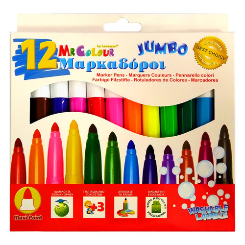 Μαρκαδόροι Jumbo 12τμχ