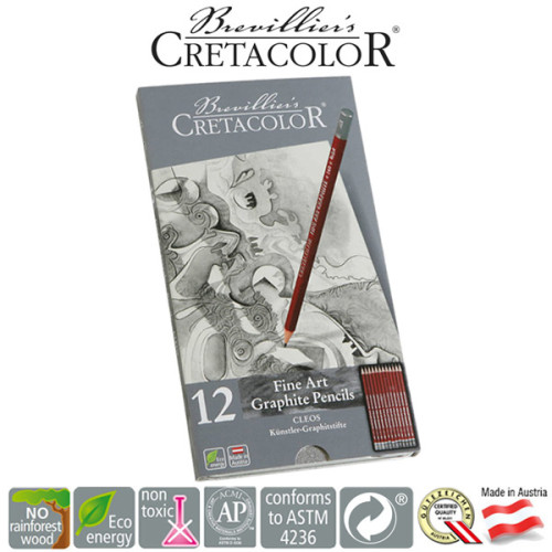 Μολύβια Σχεδίου Σετ 12τεμ CLEOS Fine Art Graphite Cretacolor Μολύβια Σχεδίου Σετ 12τεμ CLEOS Fine Art Graphite Cretacolor