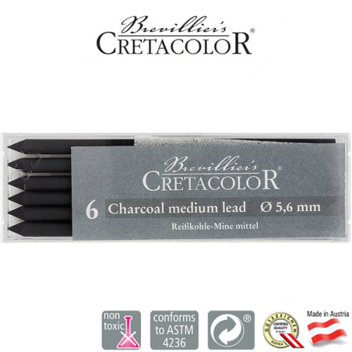 Μύτη 5,6mm Κάρβουνο Medium 6τεμ Cretacolor Μύτη 5,6mm Κάρβουνο Medium 6τεμ Cretacolor