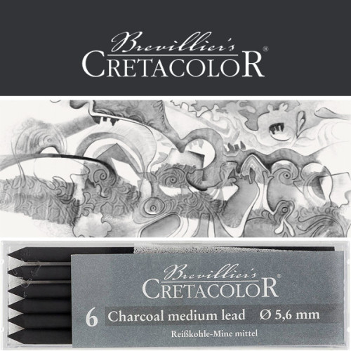 Μύτη 5,6mm Κάρβουνο Medium 6τεμ Cretacolor Μύτη 5,6mm Κάρβουνο Medium 6τεμ Cretacolor