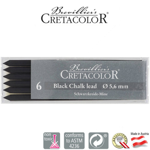 Μύτη 5,6mm Black Pastel 6τεμ Cretacolor Μύτη 5,6mm Black Pastel 6τεμ Cretacolor