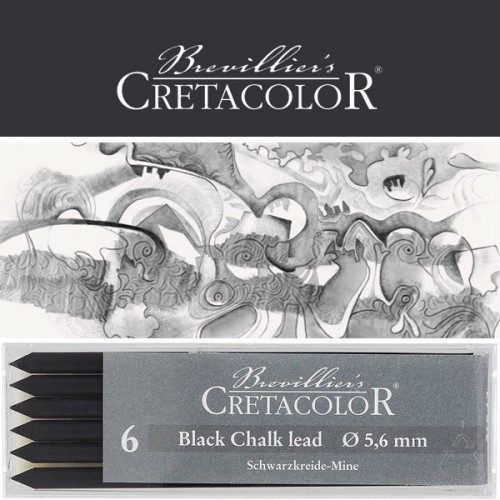 Μύτη 5,6mm Black Pastel 6τεμ Cretacolor Μύτη 5,6mm Black Pastel 6τεμ Cretacolor