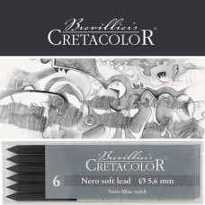 Μύτη 5,6mm Nero Greasy Soft 6τεμ Cretacolor Μύτη 5,6mm Nero Greasy Soft 6τεμ Cretacolor