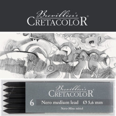 Μύτη 5,6mm Nero Greasy Medium 6τεμ Cretacolor