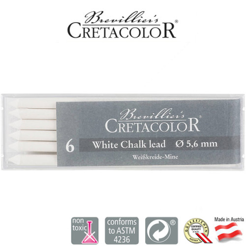 Μύτη 5,6mm White Chalk Dry Medium 6τεμ Cretacolor Μύτη 5,6mm White Chalk Dry Medium 6τεμ Cretacolor