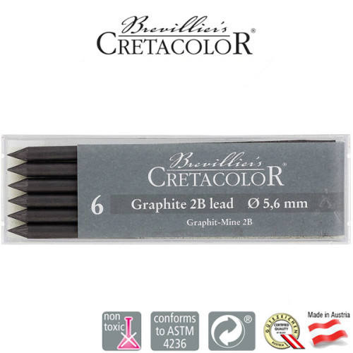 Μύτη 5,6mm Γραφίτης 2B 6τεμ Cretacolor Μύτη 5,6mm Γραφίτης 2B 6τεμ Cretacolor