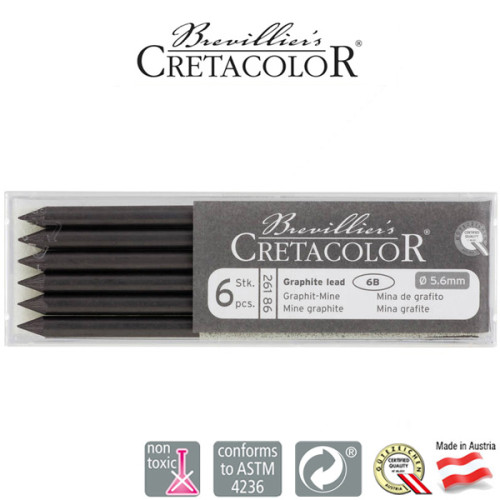 Μύτη 5,6mm Γραφίτης 6B 6τεμ Cretacolor Μύτη 5,6mm Γραφίτης 6B 6τεμ Cretacolor