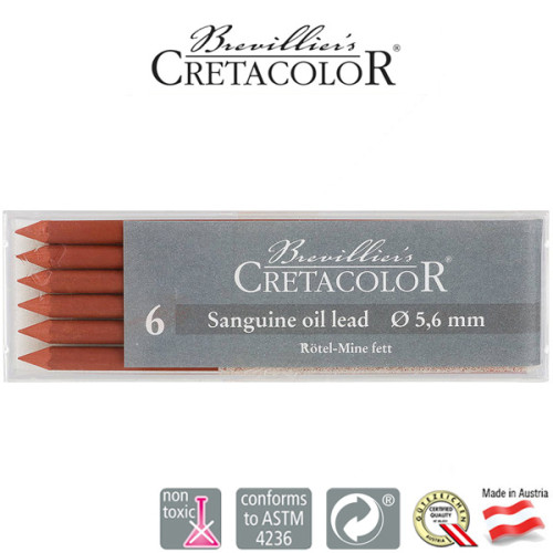 Μύτη 5,6mm Sanguine Oil 6τεμ Cretacolor Μύτη 5,6mm Sanguine Oil 6τεμ Cretacolor