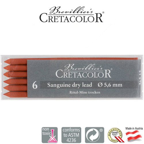 Μύτη 5,6mm Sanguine Dry 6τεμ Cretacolor Μύτη 5,6mm Sanguine Dry 6τεμ Cretacolor