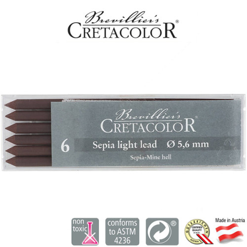 Μύτη 5,6mm Sepia Light Dry 6τεμ Cretacolor Μύτη 5,6mm Sepia Light Dry 6τεμ Cretacolor