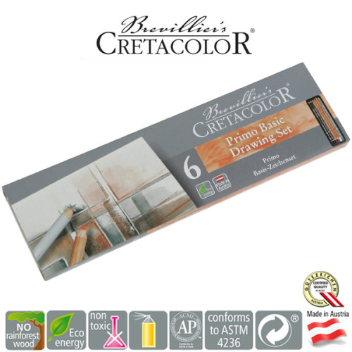 Μολύβια Σχεδίου Σετ Pocket 6τεμ Primo Basic Cretacolor Μολύβια Σχεδίου Σετ Pocket 6τεμ Primo Basic Cretacolor