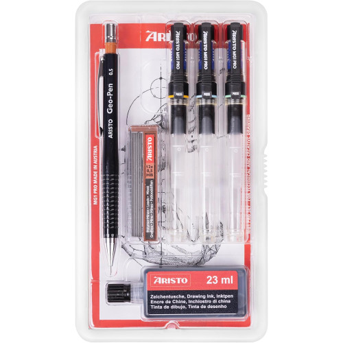 Ραπιδογράφος MG1 PRO set 0,20-0,40-0,60 Aristo+ Δαχτυλίδι Ραπιδογράφου Ραπιδογράφος MG1 PRO set 0,20-0,40-0,60 Aristo+ Δαχτυλίδι Ραπιδογράφου