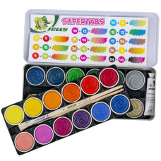 Σετ Νεροχρωμάτων Supertabs 24τεμ (+2πινέλα+λευκό) Jolly