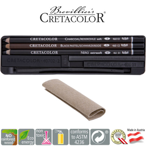 Μολύβια Σετ Charcoal Pocket Box 7+1τεμ Cretacolor Μολύβια Σετ Charcoal Pocket Box 7+1τεμ Cretacolor