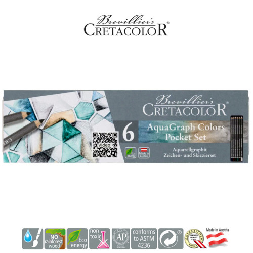 Μολύβια Σετ AquaGraph Pocket Box 6τεμ Cretacolor Μολύβια Σετ AquaGraph Pocket Box 6τεμ Cretacolor