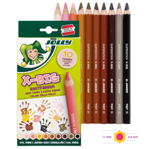 Σετ Μολύβια Χονδρά X-Big Skin Tones (Χρώματα Δέρματος) 10τεμ Jolly Σετ Μολύβια Χονδρά X-Big Skin Tones (Χρώματα Δέρματος) 10τεμ Jolly