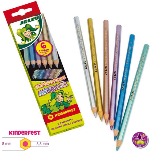 Σετ Μολύβια Supersticks Μεταλικά Χρώματα 6τεμ Jolly Σετ Μολύβια Supersticks Μεταλικά Χρώματα 6τεμ Jolly